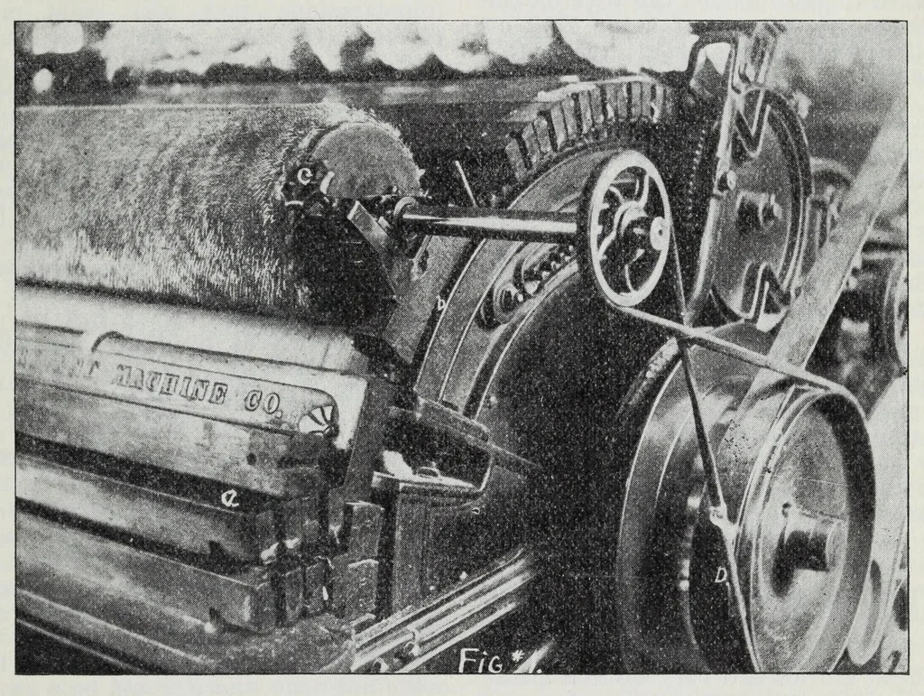 An illustration from Textile defects and suggestions : a collection of essays describing various improvements relating to the manufacture of all kinds of textile fabrics : from the American wool and cotton reporter, 1912, leaf 77