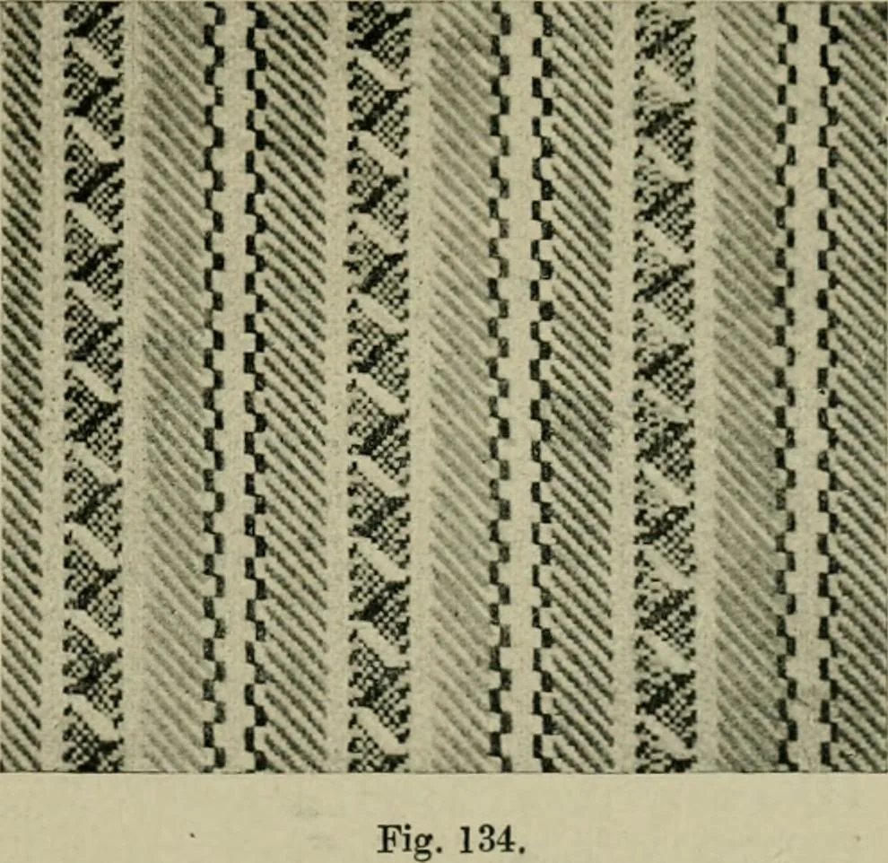 An illustration from Textile design and colour; elementary weaves and figured fabrics, 1921, leaf 136