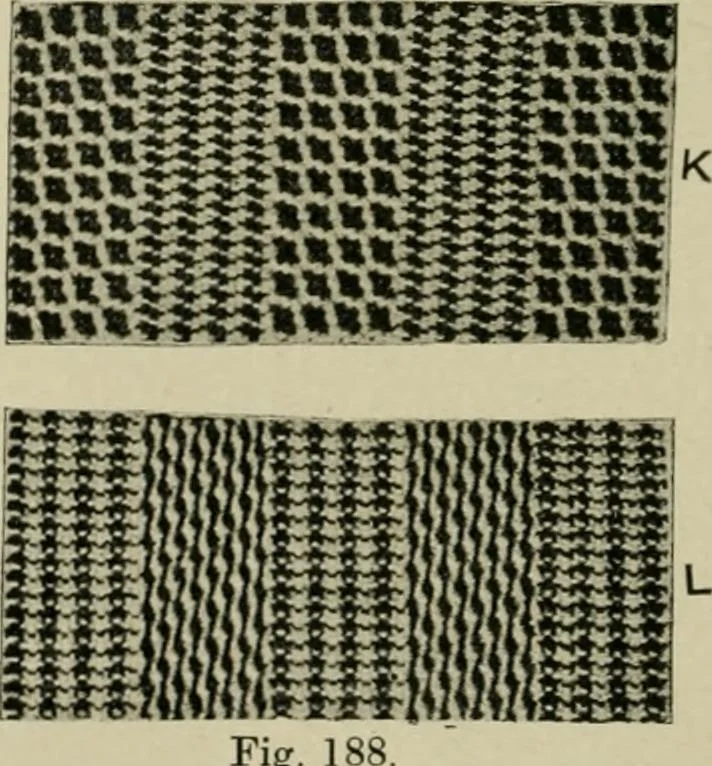 An illustration from Textile design and colour; elementary weaves and figured fabrics, 1921, leaf 185