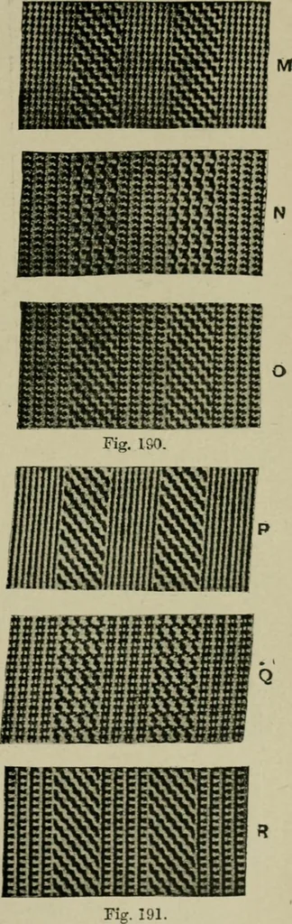 An illustration from Textile design and colour; elementary weaves and figured fabrics, 1921, leaf 186