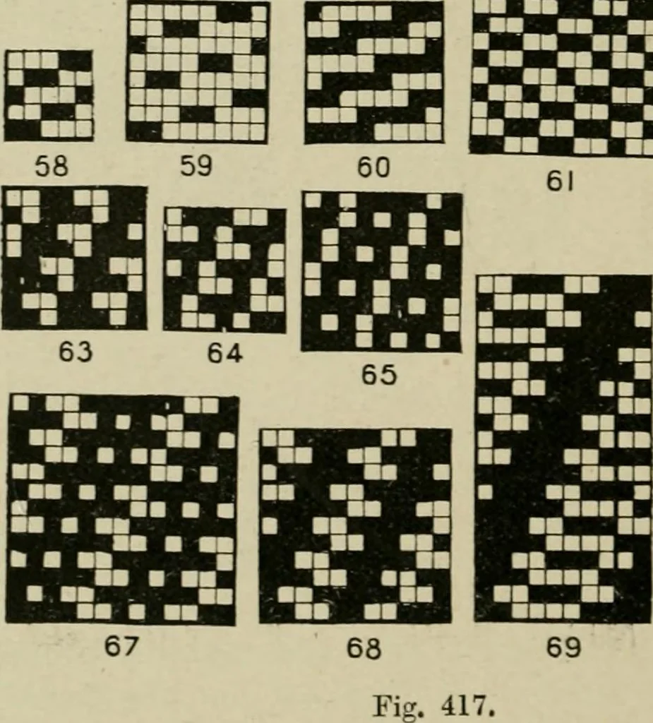 An illustration from Textile design and colour; elementary weaves and figured fabrics, 1921, leaf 389