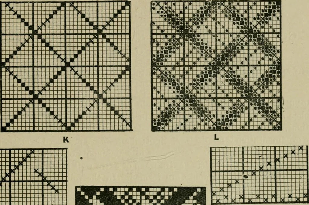 An illustration from Textile design and colour; elementary weaves and figured fabrics, 1921, leaf 76