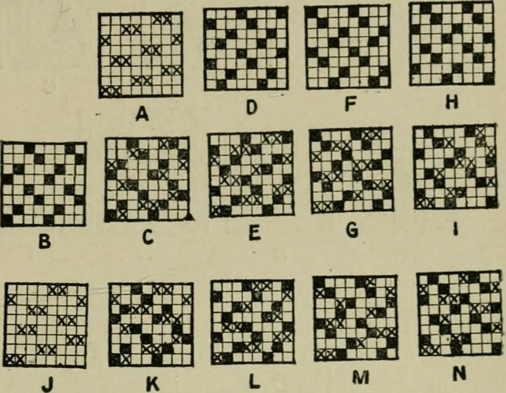 An illustration from Textile design and colour; elementary weaves and figured fabrics, 1921, leaf 92