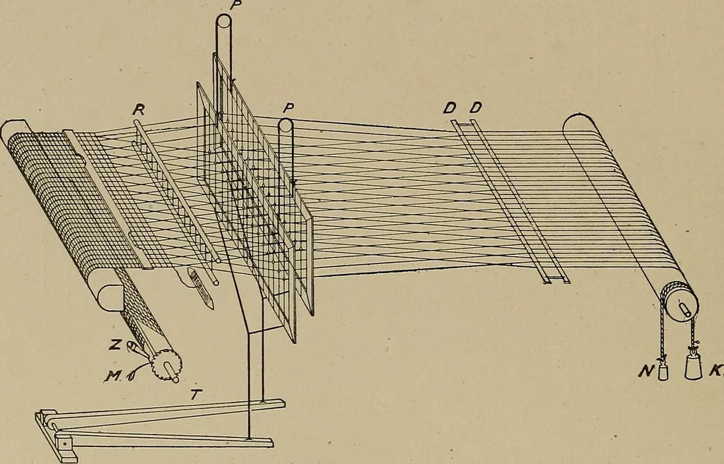 An illustration from Textile design; a working manual of approved practice in all details of the art of designing the various kinds of textile fabrics, together with practical applications of the principles of textile coloring and systematic methods of cost finding, 1909, leaf 57
