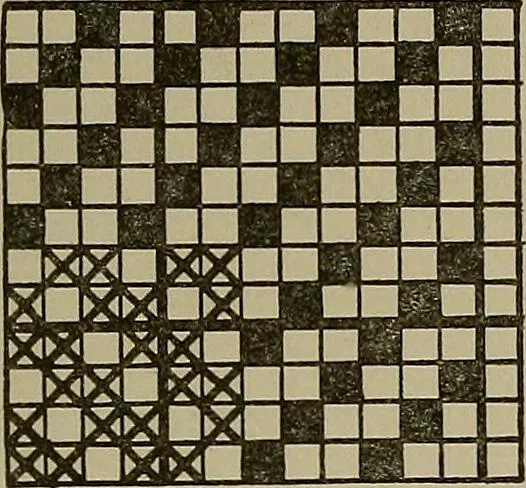 An illustration from Textile design; a working manual of approved practice in all details of the art of designing the various kinds of textile fabrics, together with practical applications of the principles of textile coloring and systematic methods of cost finding, 1909, leaf 68