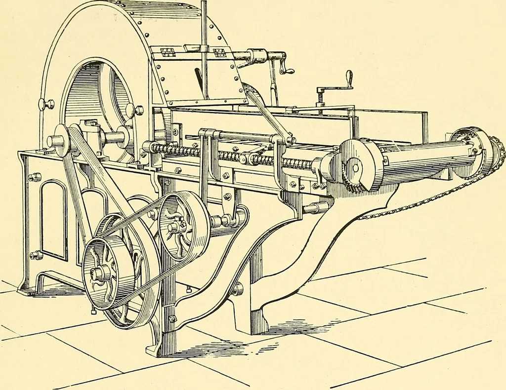 An illustration from The textile industries : a practical guide to fibres, yarns & fabrics in every branch of textile manufacture, including preparation of fibres, spinning, doubling, designing, weaving, bleaching, printing, dyeing and finishing, 1910, leaf 160