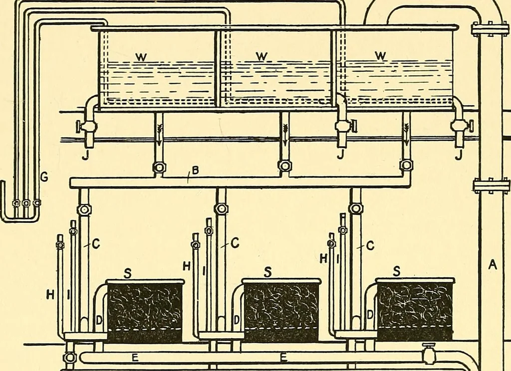 An illustration from The textile industries : a practical guide to fibres, yarns & fabrics in every branch of textile manufacture, including preparation of fibres, spinning, doubling, designing, weaving, bleaching, printing, dyeing and finishing, 1910, leaf 189