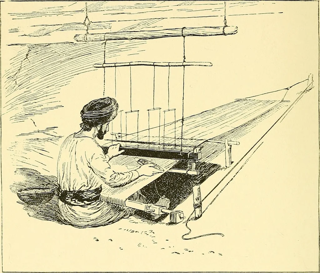 An illustration from The textile industries : a practical guide to fibres, yarns & fabrics in every branch of textile manufacture, including preparation of fibres, spinning, doubling, designing, weaving, bleaching, printing, dyeing and finishing, 1910, leaf 29