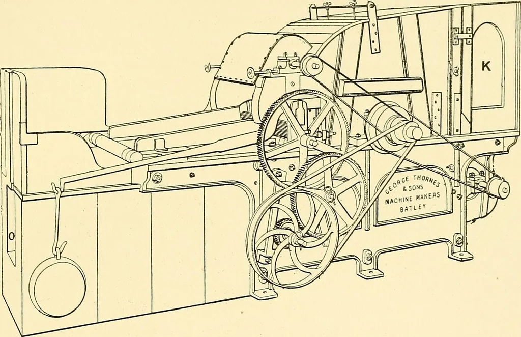 An illustration from The textile industries : a practical guide to fibres, yarns & fabrics in every branch of textile manufacture, including preparation of fibres, spinning, doubling, designing, weaving, bleaching, printing, dyeing and finishing, 1910, leaf 80