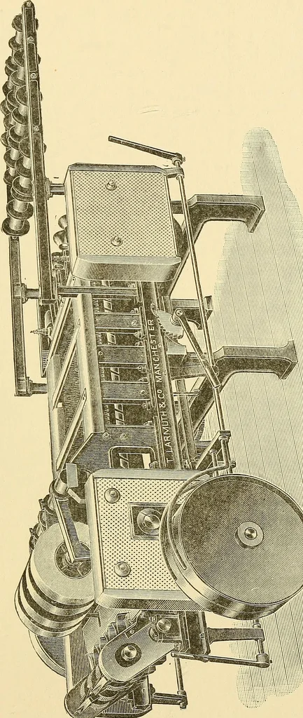An illustration from The textile industries : a practical guide to fibres, yarns & fabrics in every branch of textile manufacture, including preparation of fibres, spinning, doubling, designing, weaving, bleaching, printing, dyeing and finishing, 1910, leaf 128