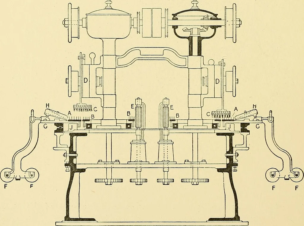 An illustration from The textile industries : a practical guide to fibres, yarns & fabrics in every branch of textile manufacture, including preparation of fibres, spinning, doubling, designing, weaving, bleaching, printing, dyeing and finishing, 1910, leaf 139