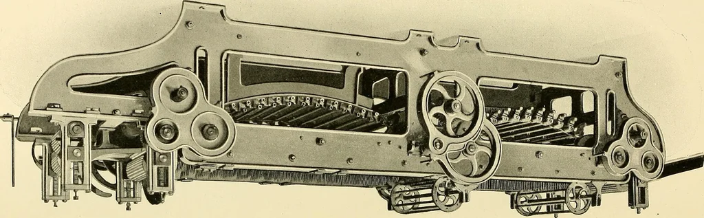 An illustration from The textile industries : a practical guide to fibres, yarns & fabrics in every branch of textile manufacture, including preparation of fibres, spinning, doubling, designing, weaving, bleaching, printing, dyeing and finishing, 1910, leaf 210
