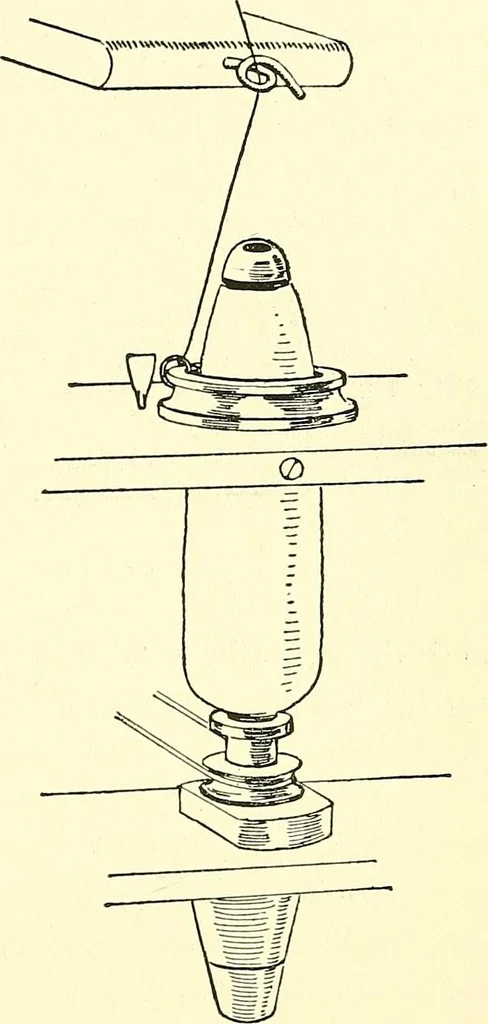 An illustration from The textile industries : a practical guide to fibres, yarns & fabrics in every branch of textile manufacture, including preparation of fibres, spinning, doubling, designing, weaving, bleaching, printing, dyeing and finishing, 1910, leaf 128