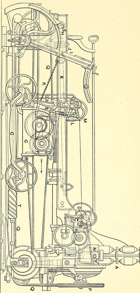 An illustration from The textile industries : a practical guide to fibres, yarns & fabrics in every branch of textile manufacture, including preparation of fibres, spinning, doubling, designing, weaving, bleaching, printing, dyeing and finishing, 1910, leaf 138