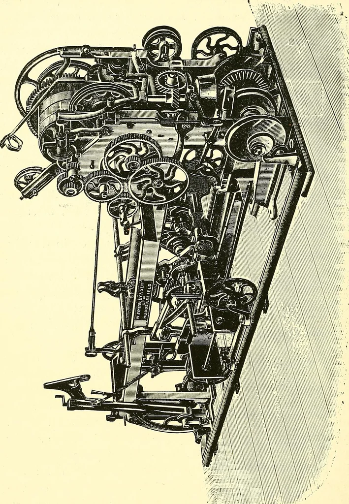 An illustration from The textile industries : a practical guide to fibres, yarns & fabrics in every branch of textile manufacture, including preparation of fibres, spinning, doubling, designing, weaving, bleaching, printing, dyeing and finishing, 1910, leaf 163