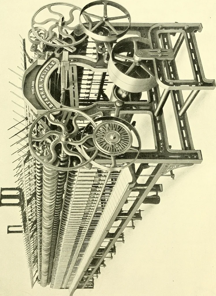 An illustration from The textile industries : a practical guide to fibres, yarns & fabrics in every branch of textile manufacture, including preparation of fibres, spinning, doubling, designing, weaving, bleaching, printing, dyeing and finishing, 1910, leaf 170