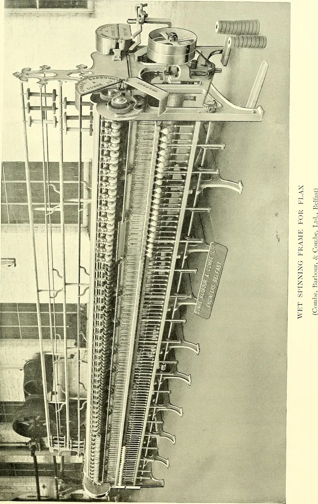 An illustration from The textile industries : a practical guide to fibres, yarns & fabrics in every branch of textile manufacture, including preparation of fibres, spinning, doubling, designing, weaving, bleaching, printing, dyeing and finishing, 1910, leaf 184