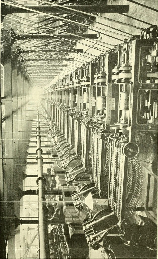 An illustration from The textile industries : a practical guide to fibres, yarns & fabrics in every branch of textile manufacture, including preparation of fibres, spinning, doubling, designing, weaving, bleaching, printing, dyeing and finishing, 1910, leaf 188