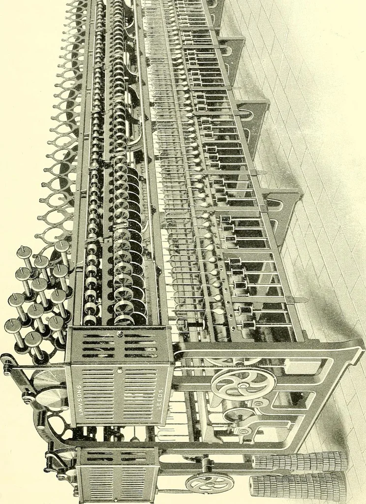An illustration from The textile industries : a practical guide to fibres, yarns & fabrics in every branch of textile manufacture, including preparation of fibres, spinning, doubling, designing, weaving, bleaching, printing, dyeing and finishing, 1910, leaf 192