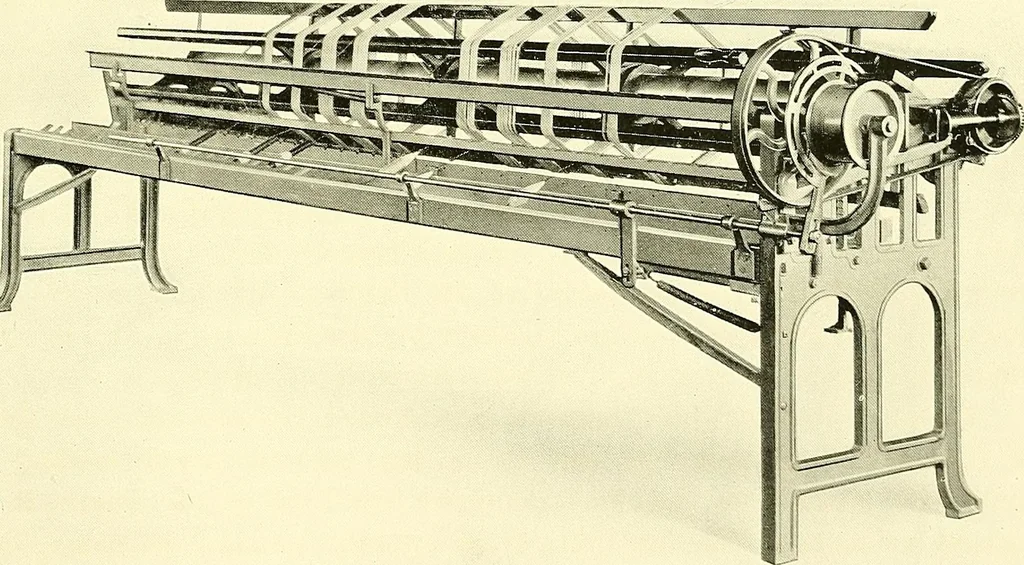 An illustration from The textile industries : a practical guide to fibres, yarns & fabrics in every branch of textile manufacture, including preparation of fibres, spinning, doubling, designing, weaving, bleaching, printing, dyeing and finishing, 1910, leaf 216