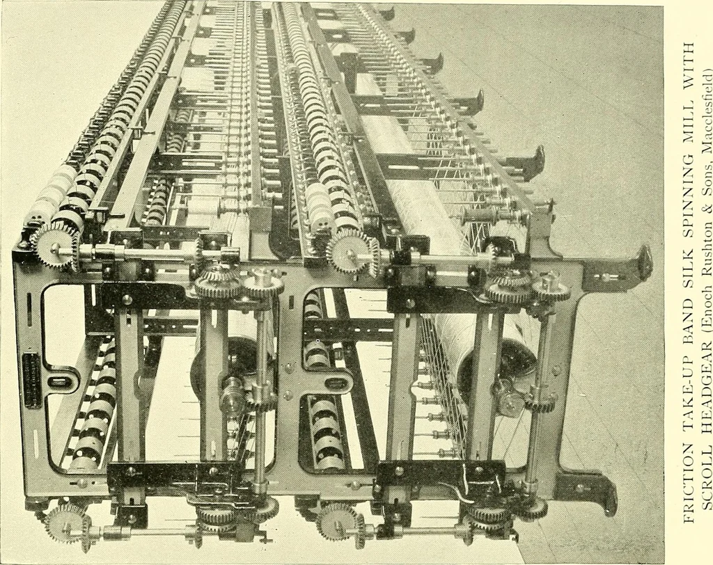 An illustration from The textile industries : a practical guide to fibres, yarns & fabrics in every branch of textile manufacture, including preparation of fibres, spinning, doubling, designing, weaving, bleaching, printing, dyeing and finishing, 1910, leaf 226