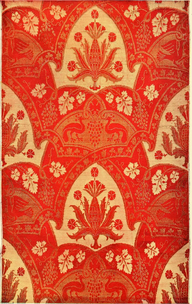 An illustration from The textile industries : a practical guide to fibres, yarns & fabrics in every branch of textile manufacture, including preparation of fibres, spinning, doubling, designing, weaving, bleaching, printing, dyeing and finishing, 1910, leaf 5