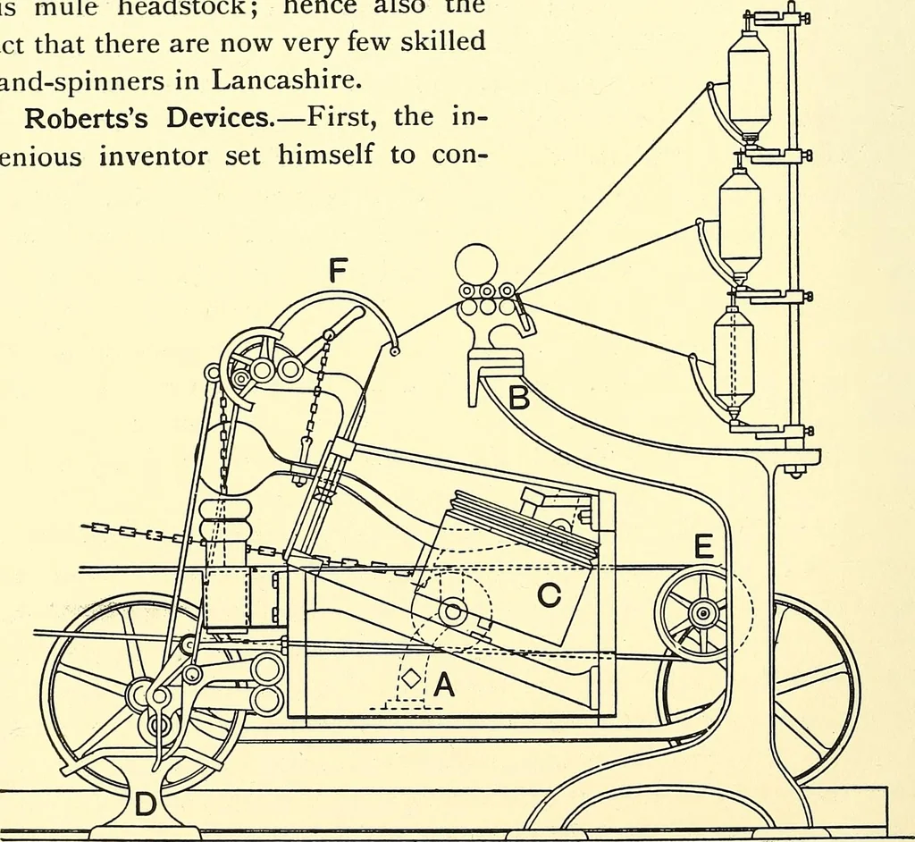 An illustration from The textile industries : a practical guide to fibres, yarns & fabrics in every branch of textile manufacture, including preparation of fibres, spinning, doubling, designing, weaving, bleaching, printing, dyeing and finishing, 1910, leaf 91