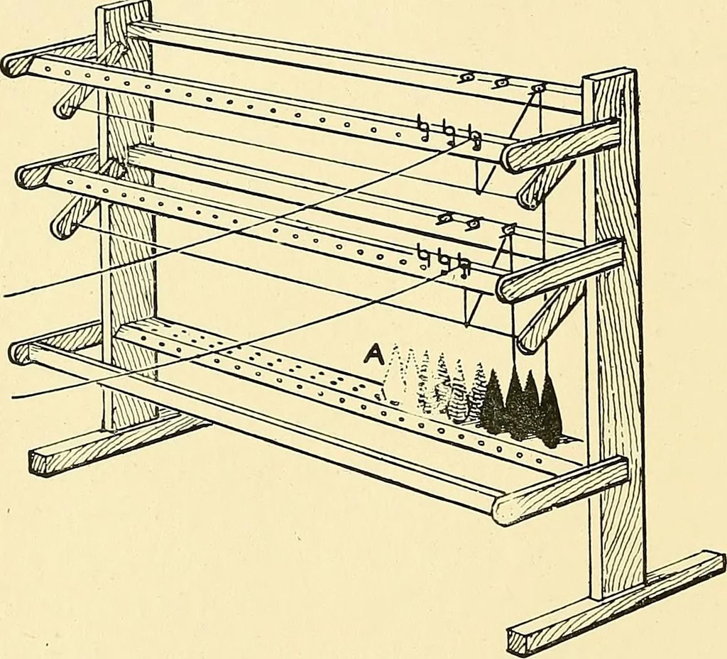 An illustration from The textile industries : a practical guide to fibres, yarns & fabrics in every branch of textile manufacture, including preparation of fibres, spinning, doubling, designing, weaving, bleaching, printing, dyeing and finishing, 1910, leaf 101