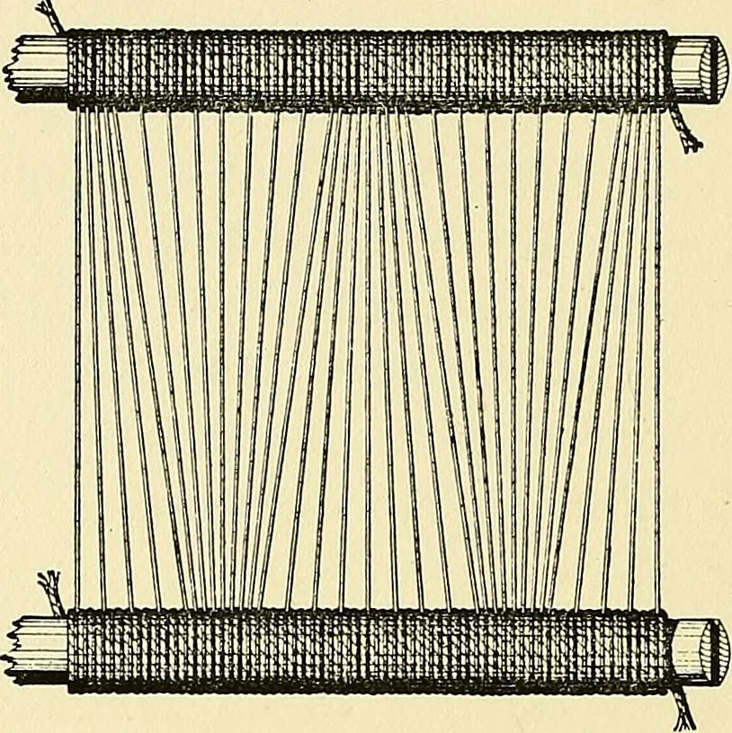 An illustration from The textile industries : a practical guide to fibres, yarns & fabrics in every branch of textile manufacture, including preparation of fibres, spinning, doubling, designing, weaving, bleaching, printing, dyeing and finishing, 1910, leaf 123