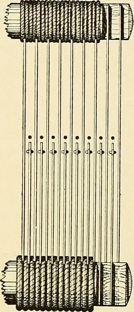 An illustration from The textile industries : a practical guide to fibres, yarns & fabrics in every branch of textile manufacture, including preparation of fibres, spinning, doubling, designing, weaving, bleaching, printing, dyeing and finishing, 1910, leaf 124