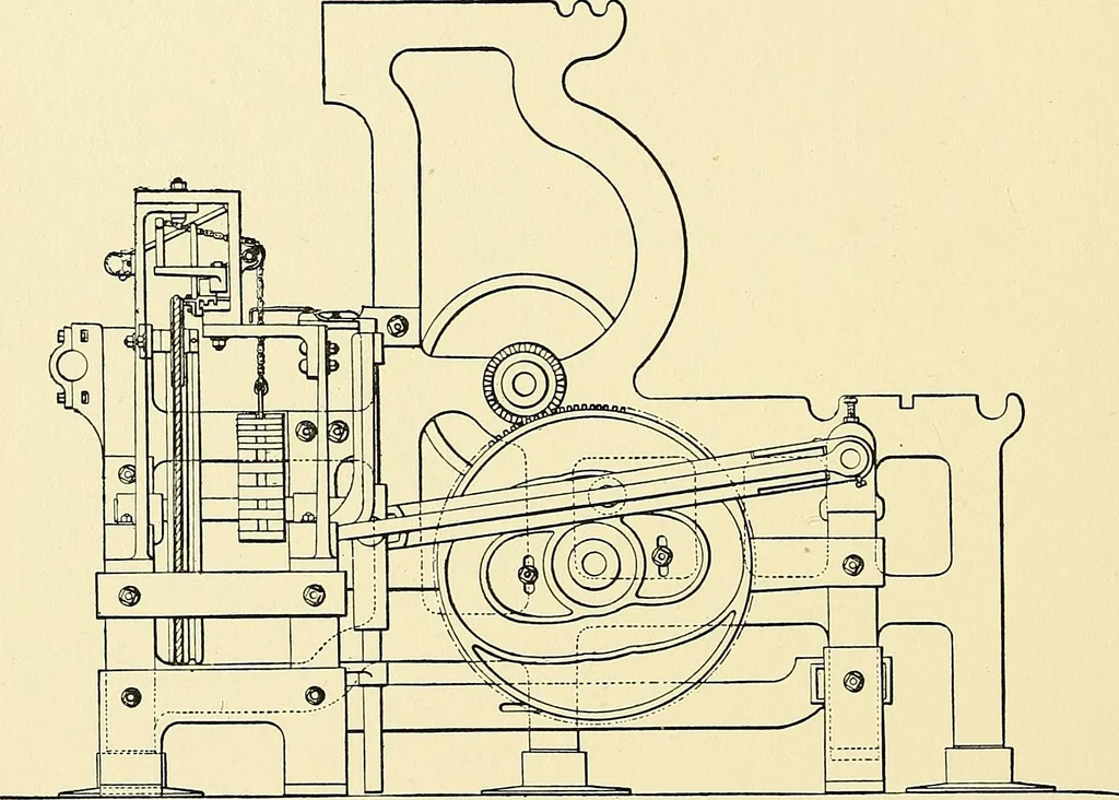 An illustration from The textile industries : a practical guide to fibres, yarns & fabrics in every branch of textile manufacture, including preparation of fibres, spinning, doubling, designing, weaving, bleaching, printing, dyeing and finishing, 1910, leaf 135