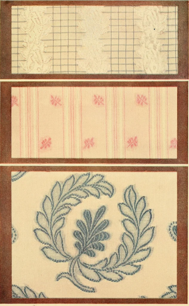 An illustration from The textile industries : a practical guide to fibres, yarns & fabrics in every branch of textile manufacture, including preparation of fibres, spinning, doubling, designing, weaving, bleaching, printing, dyeing and finishing, 1910, leaf 166