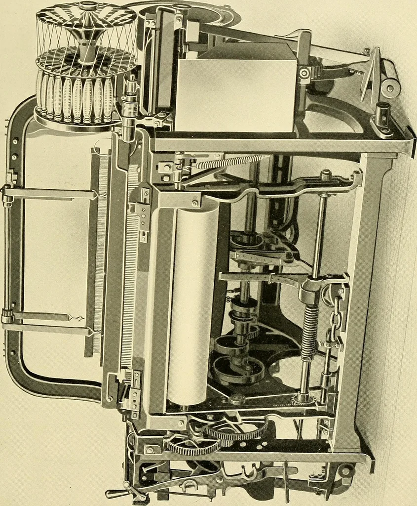 An illustration from The textile industries : a practical guide to fibres, yarns & fabrics in every branch of textile manufacture, including preparation of fibres, spinning, doubling, designing, weaving, bleaching, printing, dyeing and finishing, 1910, leaf 202