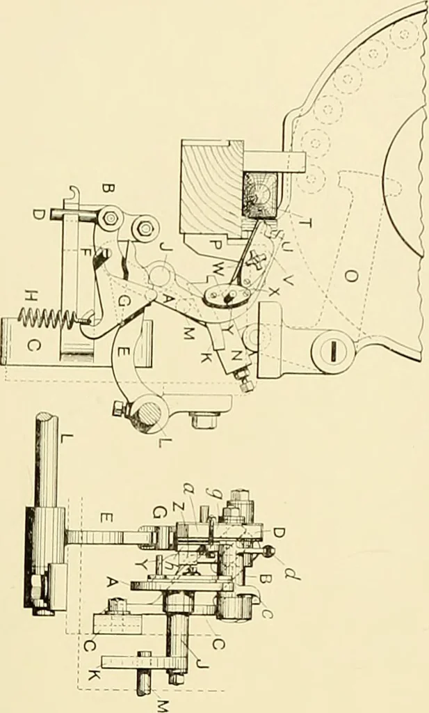 An illustration from The textile industries : a practical guide to fibres, yarns & fabrics in every branch of textile manufacture, including preparation of fibres, spinning, doubling, designing, weaving, bleaching, printing, dyeing and finishing, 1910, leaf 208