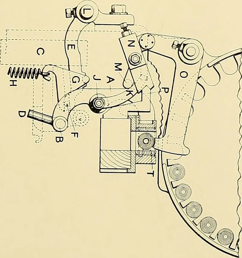 An illustration from The textile industries : a practical guide to fibres, yarns & fabrics in every branch of textile manufacture, including preparation of fibres, spinning, doubling, designing, weaving, bleaching, printing, dyeing and finishing, 1910, leaf 208