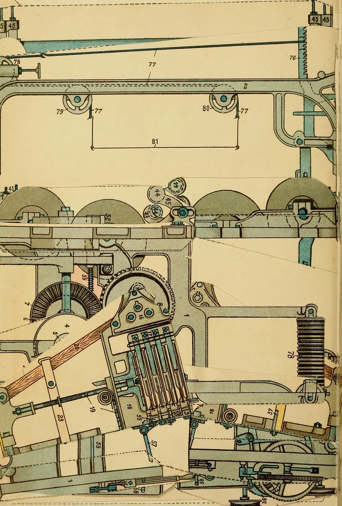 An illustration from The textile industries : a practical guide to fibres, yarns & fabrics in every branch of textile manufacture, including preparation of fibres, spinning, doubling, designing, weaving, bleaching, printing, dyeing and finishing, 1910, leaf 215