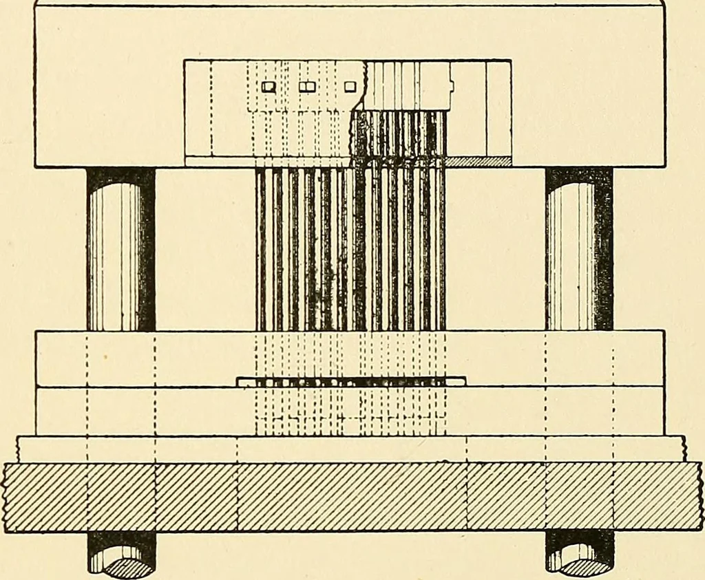 An illustration from The textile industries : a practical guide to fibres, yarns & fabrics in every branch of textile manufacture, including preparation of fibres, spinning, doubling, designing, weaving, bleaching, printing, dyeing and finishing, 1910, leaf 86