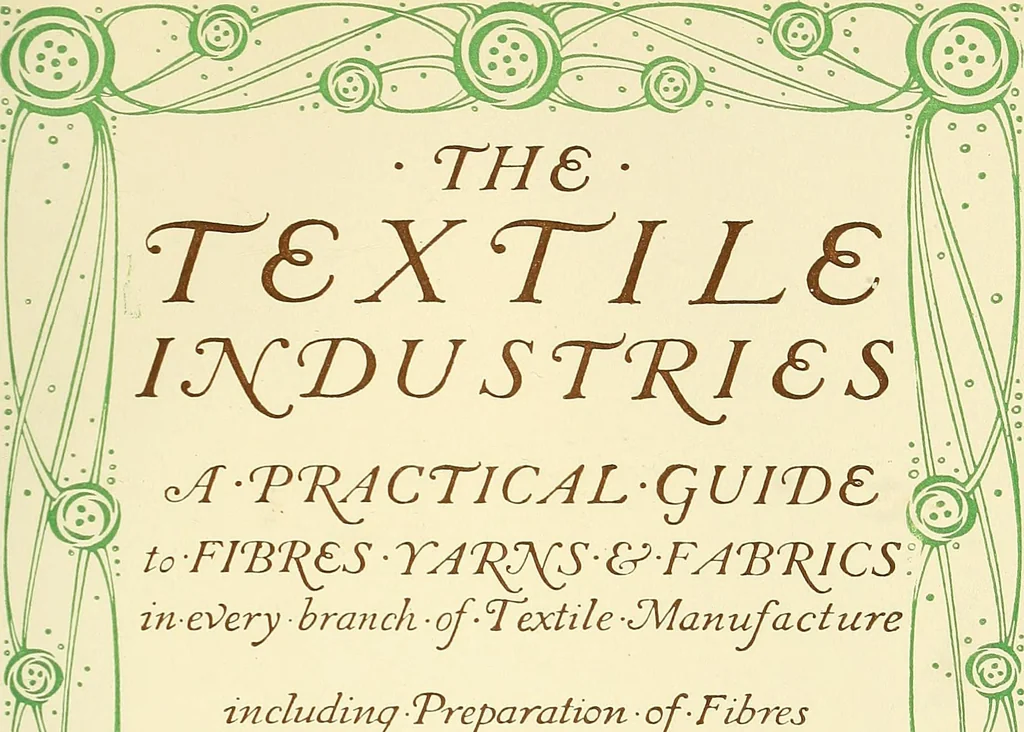An illustration from The textile industries : a practical guide to fibres, yarns & fabrics in every branch of textile manufacture, including preparation of fibres, spinning, doubling, designing, weaving, bleaching, printing, dyeing and finishing, 1910, leaf 10