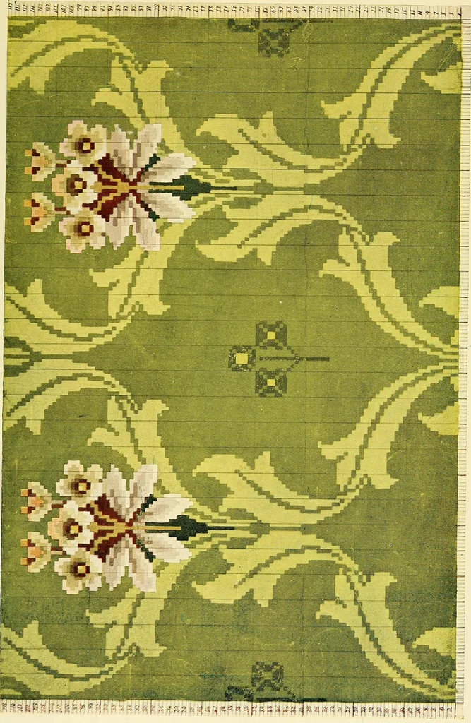 An illustration from The textile industries : a practical guide to fibres, yarns & fabrics in every branch of textile manufacture, including preparation of fibres, spinning, doubling, designing, weaving, bleaching, printing, dyeing and finishing, 1910, leaf 198