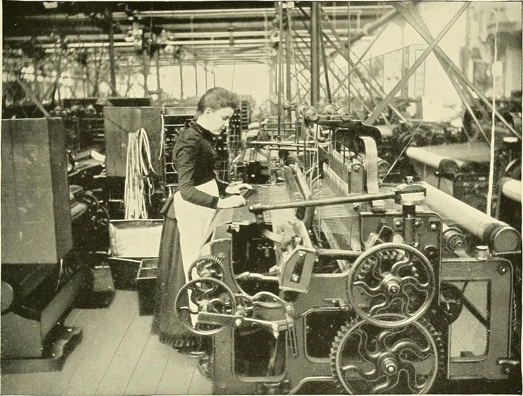 An illustration from The textile industries : a practical guide to fibres, yarns & fabrics in every branch of textile manufacture, including preparation of fibres, spinning, doubling, designing, weaving, bleaching, printing, dyeing and finishing, 1910, leaf 212