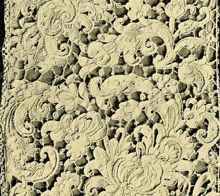An illustration from The textile industries : a practical guide to fibres, yarns & fabrics in every branch of textile manufacture, including preparation of fibres, spinning, doubling, designing, weaving, bleaching, printing, dyeing and finishing, 1910, leaf 104