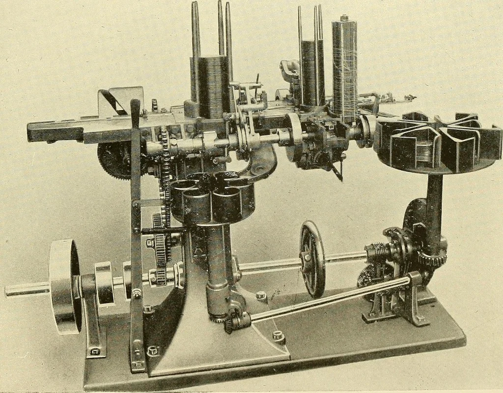 An illustration from The textile industries : a practical guide to fibres, yarns & fabrics in every branch of textile manufacture, including preparation of fibres, spinning, doubling, designing, weaving, bleaching, printing, dyeing and finishing, 1910, leaf 134