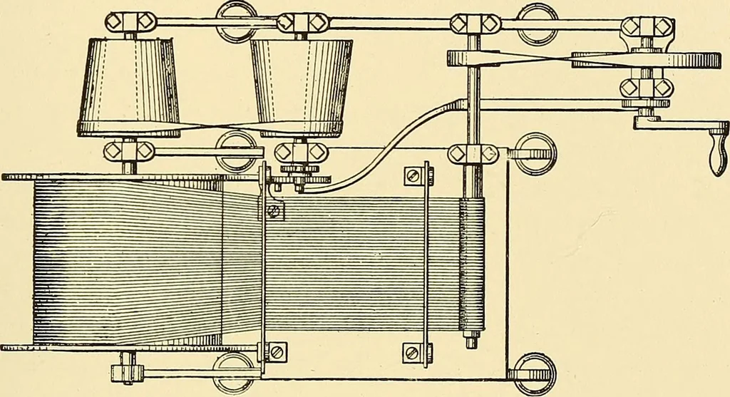 An illustration from The textile industries : a practical guide to fibres, yarns & fabrics in every branch of textile manufacture, including preparation of fibres, spinning, doubling, designing, weaving, bleaching, printing, dyeing and finishing, 1910, leaf 136