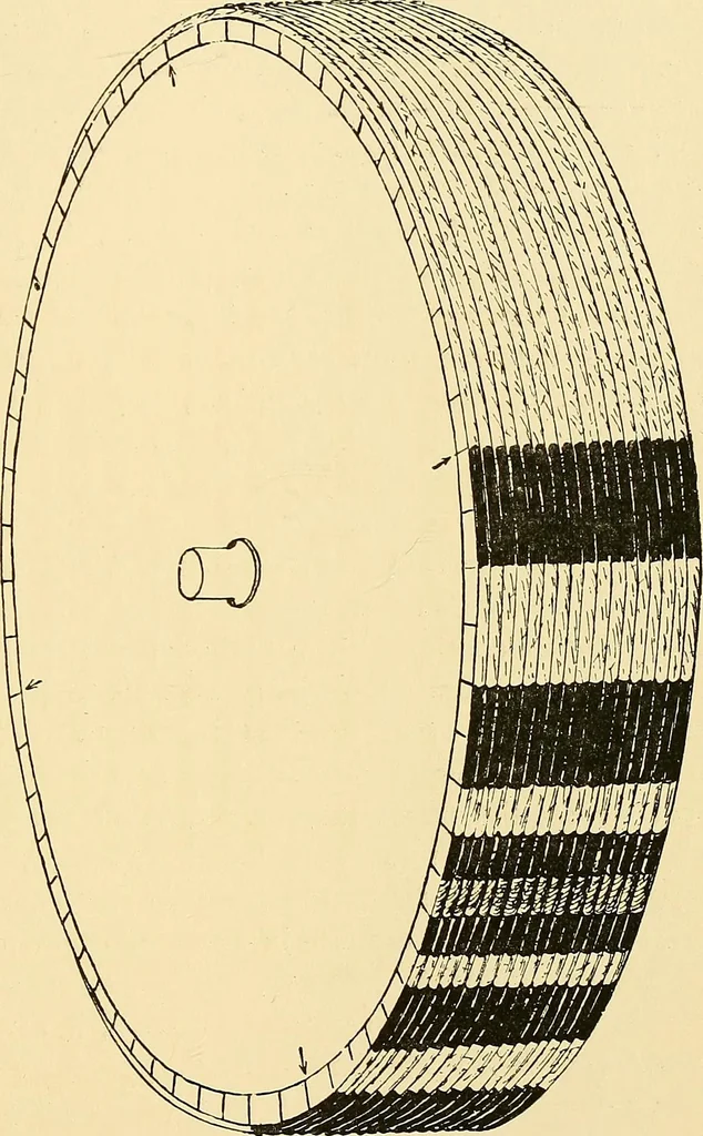 An illustration from The textile industries : a practical guide to fibres, yarns & fabrics in every branch of textile manufacture, including preparation of fibres, spinning, doubling, designing, weaving, bleaching, printing, dyeing and finishing, 1910, leaf 20