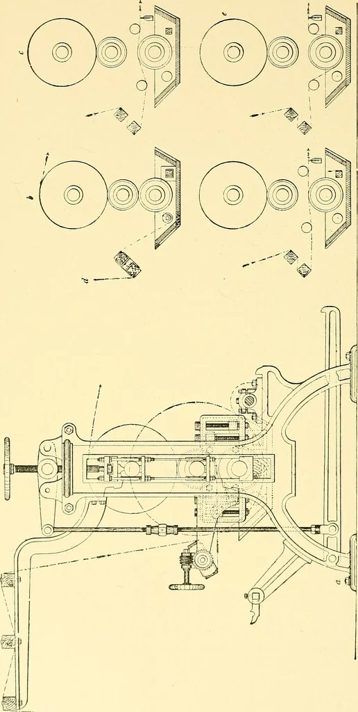 An illustration from The textile industries : a practical guide to fibres, yarns & fabrics in every branch of textile manufacture, including preparation of fibres, spinning, doubling, designing, weaving, bleaching, printing, dyeing and finishing, 1910, leaf 115
