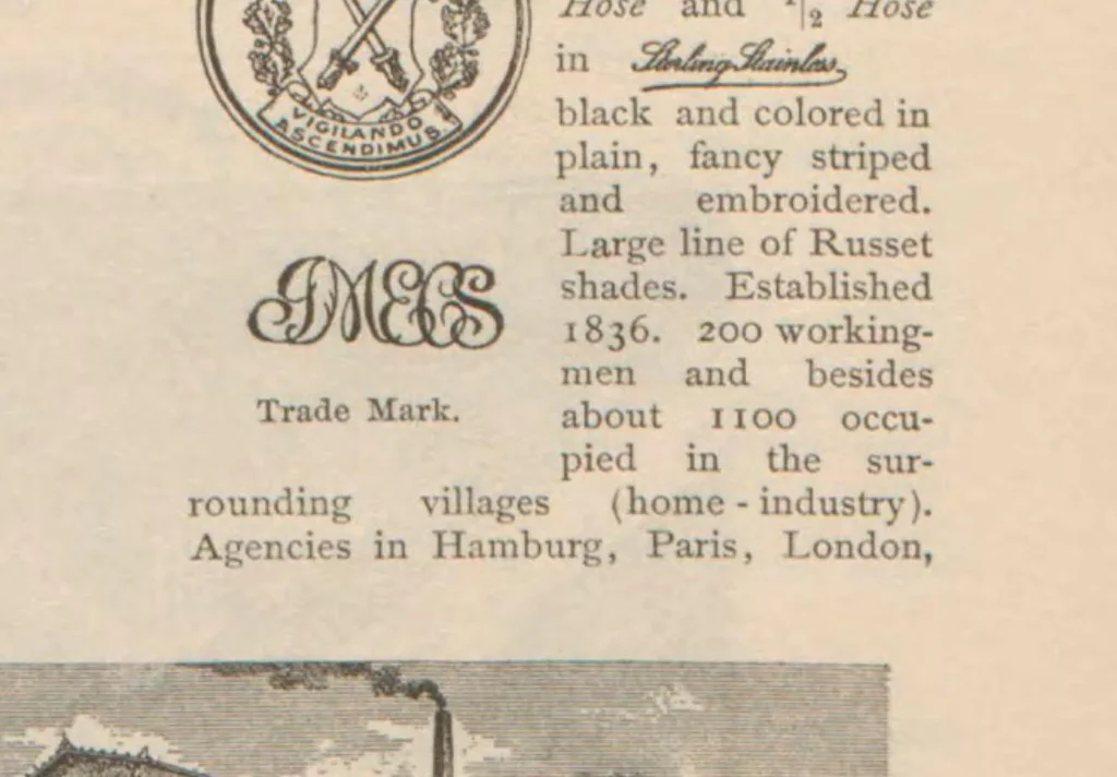 An illustration from The textile industry of Saxony and its importance : appendix: list of exhibitors interested in the textile industry of Saxony, 1893, leaf 67