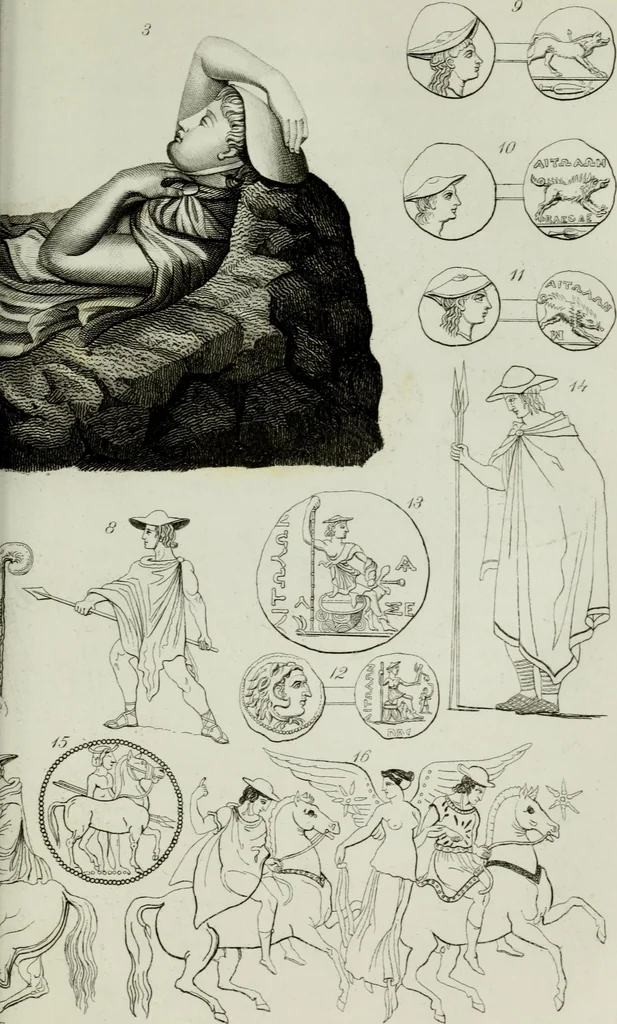An illustration from The textile manufactures of the ancients : embracing the history of silk, linen, cotton, wool, and other fibrous substances : deduced from Yate's [sic] Textrinum antiquorum, and other authentic sources, 1873, leaf 484