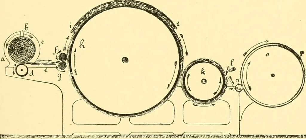 An illustration from Textile raw materials and their conversion into yarns : (the study of the raw materials and the technology of the spinning process) a text-book for textile, trade and higher technical schools, as also for self-instruction ; based upon the ordinary syllabus and curriculum of the Imperial and Royal Austrian weaving schools, 1901, leaf 162
