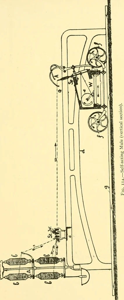 An illustration from Textile raw materials and their conversion into yarns : (the study of the raw materials and the technology of the spinning process) a text-book for textile, trade and higher technical schools, as also for self-instruction ; based upon the ordinary syllabus and curriculum of the Imperial and Royal Austrian weaving schools, 1901, leaf 202