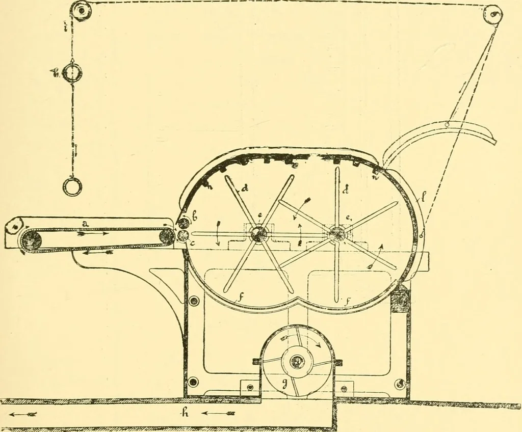 An illustration from Textile raw materials and their conversion into yarns : (the study of the raw materials and the technology of the spinning process) a text-book for textile, trade and higher technical schools, as also for self-instruction ; based upon the ordinary syllabus and curriculum of the Imperial and Royal Austrian weaving schools, 1901, leaf 232